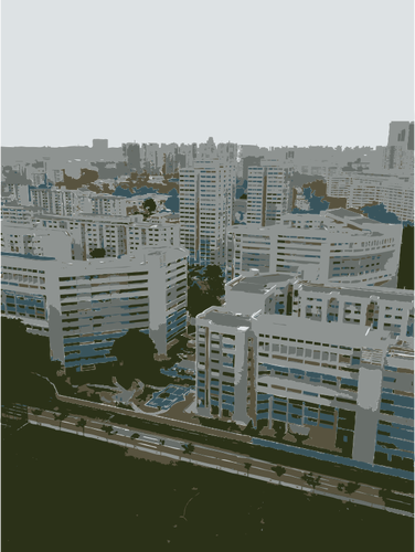Singapore la mare etaj apartament vectorul ilustrare